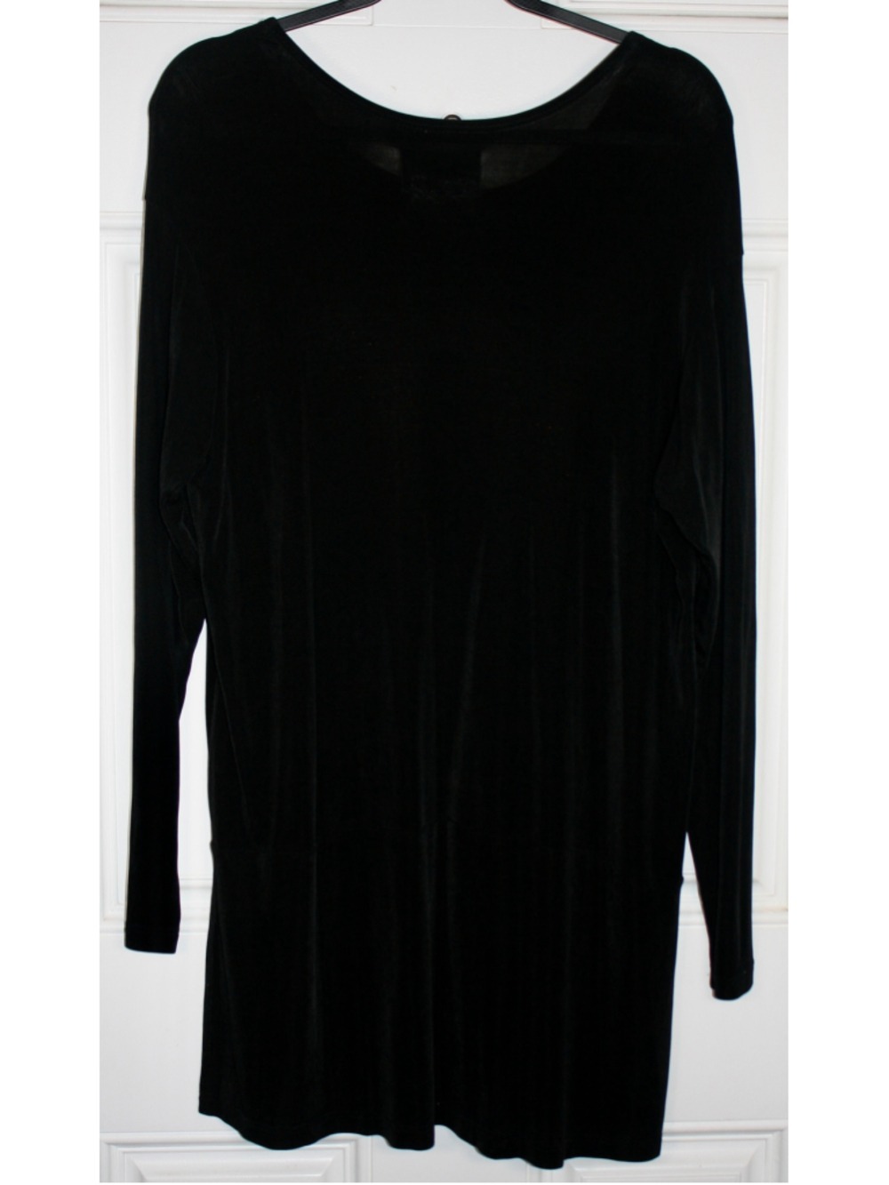 FLAX Black Slinky Stretch Long Sleeve Dress - Picture 4 of 6